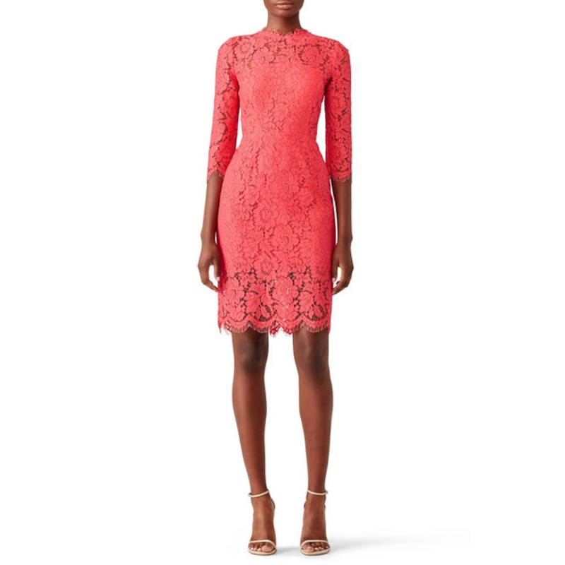Peony Lace Sheath Dress In Pink