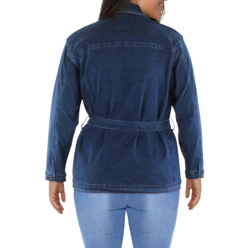 Womens Modern Fit Belted Denim Jacket