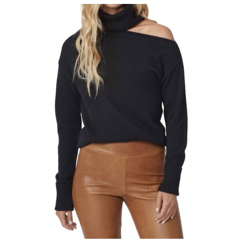 Raundi Open Shoulder Sweater In Black